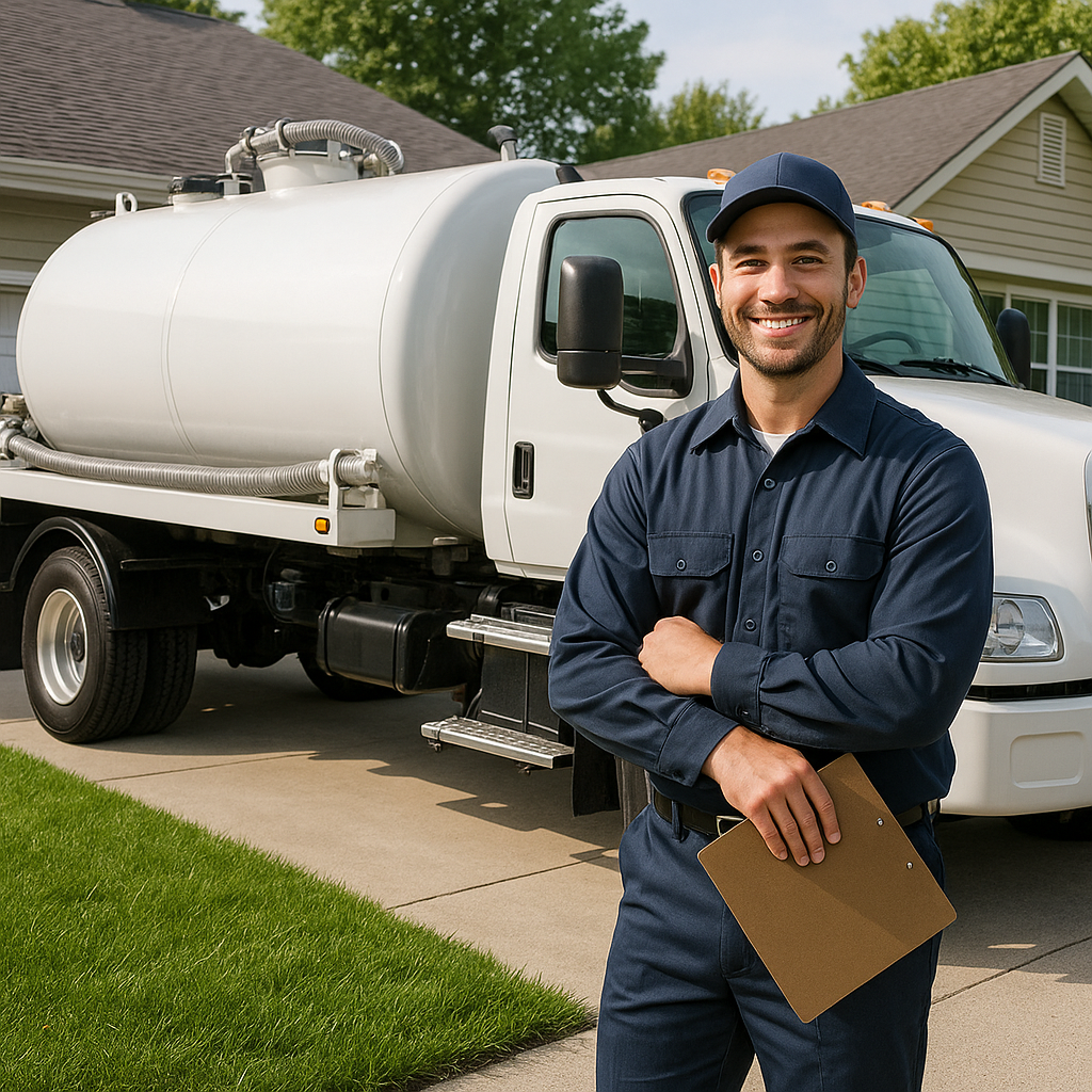 Professional septic service technician ready to help in Round Rock